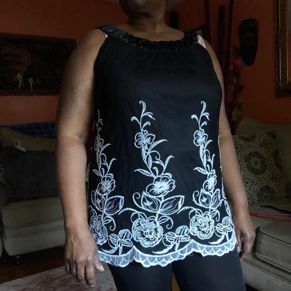 Floral Embroidered Flowey Blouse